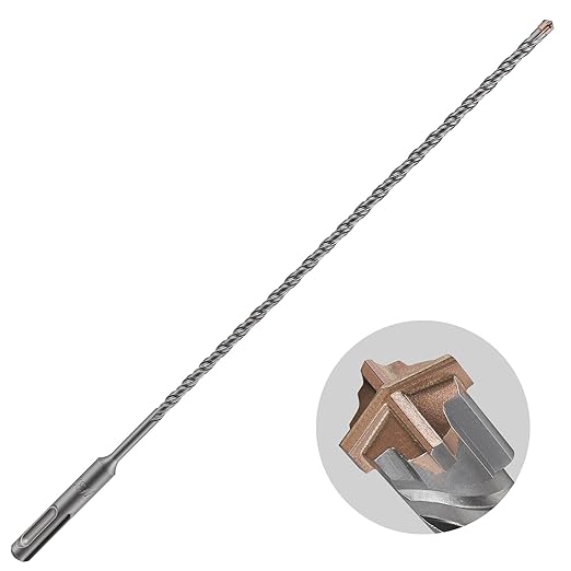 Concrete Drill Bit Lengthening 3pcs 7/32" X 12"-10" Cross-Type Double Thread Carbide Material Suitable for Brick, Stone, Extra Long Hammer Drill Bits