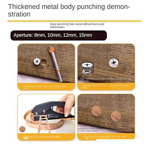 12mm Heavy Duty Hole Puncher Single, Circle Hole Punch Paper Punch Hand-Held Round Single Hole Punch for ID Cards PVC Cards Badge Photos Easy Install