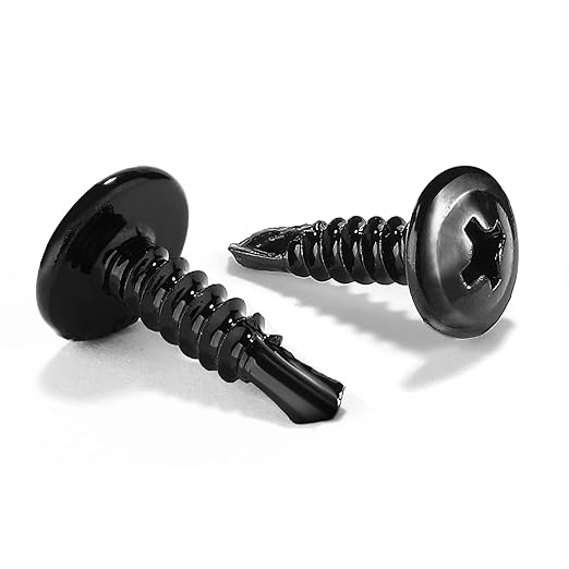 #10 x 5/8" Sheet Metal Screws 250PCS 410 Stainless Steel Truss Head Fast Self Tapping Screws Black Oxide by SG TZH