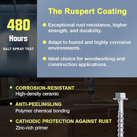 #9 x 1-1/2" Connector Screws Heavy-Duty Joist Hanger Screws, 1/4" Hex Head with 0.37"-Dia, Prem-Galvanized Resists Wear and Corrosion-Resistant, Replace 9112R500 and 10D Nail, 200-Qty