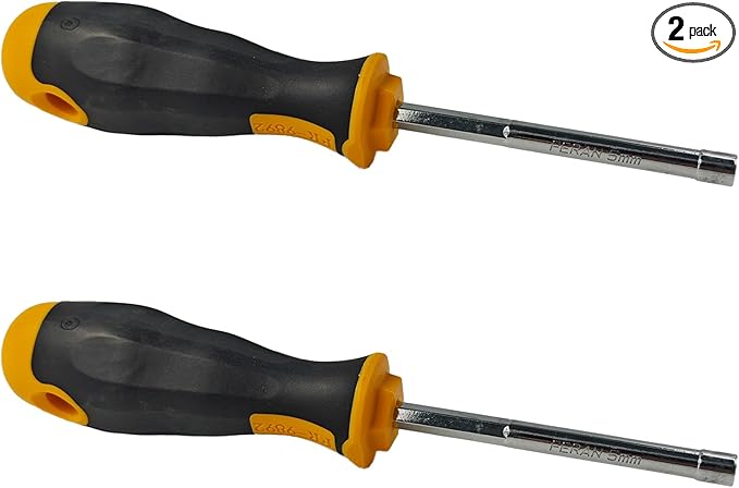 2PCS 5mm Socket Wrench Screwdriver, High-Carbon Steel Hex Nut Driver with Comfort Grip Handle for DIY Repairs & Hand Tools