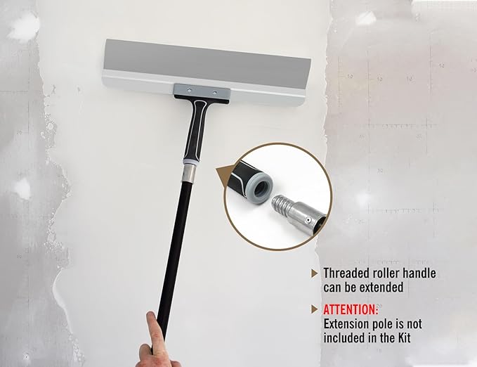 ROLLINGDOG 18 Inch Taping Knife - 18" Drywall Skimming Blade, Threaded End Can be Attached to Extension Pole, Stainless Steel Blade for Skimming and Smoothing Walls and Ceilings