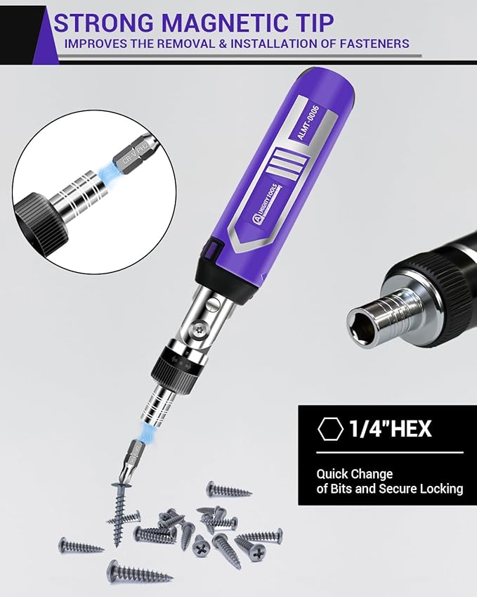 Ratchet Screwdriver Set, 14-in-1 Multi Bit Screwdriver Set, 180째 Pivoting Adjustable Angle Screwdriver, for Home DIY, Electronics, Car Emergency and Garage