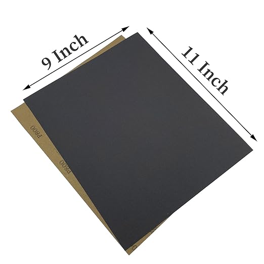 800 Grit Wet Dry Sandpaper, 9 x 11 Inch Sanding Sheets, 15PCS Premium Silicon Carbide Sand Paper for Wood Metal Ceramic or Auto Polishing and Scratches Removing