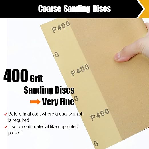 400 Grit Sandpaper, Sandpaper Assortment Sandpaper for Wood Metal Furniture Hand Sander Sand Paper Set Sandpaper Sheets Cut for Use 9" x 11"/12 Sheets