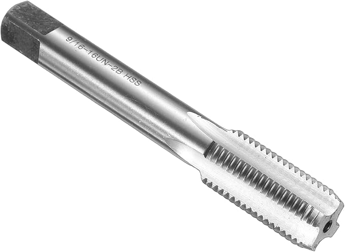 uxcell Hand Bottom Tap 9/16-16 UNS 2B Thread Bottoming Style Threading Taps High Speed Steel HSS6542 Straight Flutes Screw Tapping Tool