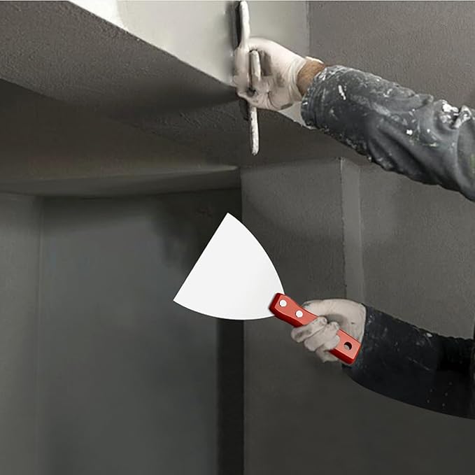 5Pcs Putty Knife Scrapers Stainless steel spatula Tool set竊똷ith a comfortable wooden handle竊똣or Scrapering,Drywall Repairs and Spreading竊똖aping Drywall Wall Painting (Mixed pack2",3",4",5",6")