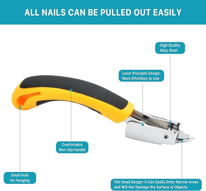 8 Pcs Upholstery and Construction Staple Remover, Tack and Nail Puller for Easily Removing All Kinds Staples, Carpet Remover for Furniture Floor Photo Frame Carton