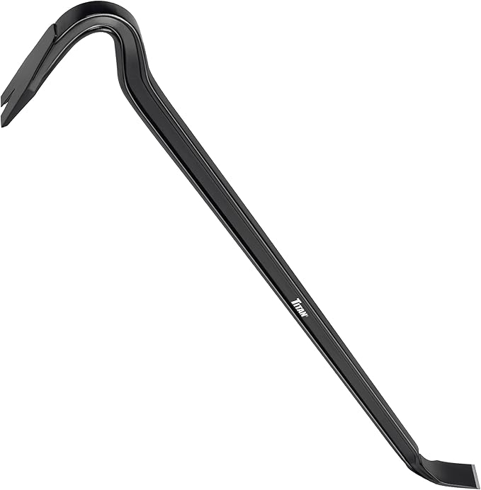 Titan Pro-X 63801 36-Inch I-Beam Wrecking Bar with Curved Gooseneck Design, Fully Hardened High Carbon Steel Construction, Angled Chisel End, Flat Striking Target