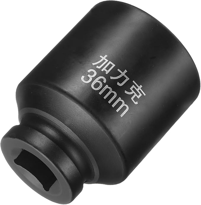 HARFINGTON 4 Point Square Socket 3/4" Drive by 36mm Metric Square Impact Socket 40CR Blackening Standard Wheel Sockets Pneumatic Socket Tool for Auto Repair Mechanical Maintenance Home Use