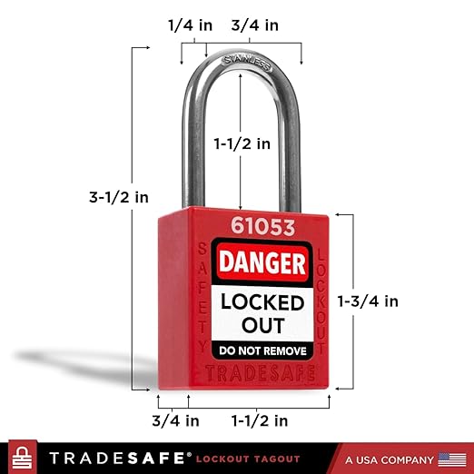 TRADESAFE Lockout Tagout Locks Station - Loto Locks Rack with 10 Padlocks Keyed Different - 2 Keys per Safety Lockout Lock