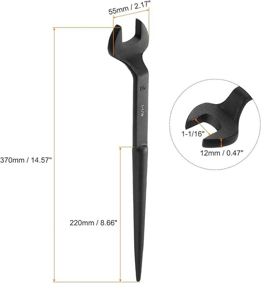 HARFINGTON Single Open End Spanner Wrench 1-1/16-inch 15 Degree Angle Single Open End SAE Construction Spanner Wrenches with 60째Offset Handle for Automotive Mechanical Maintenance
