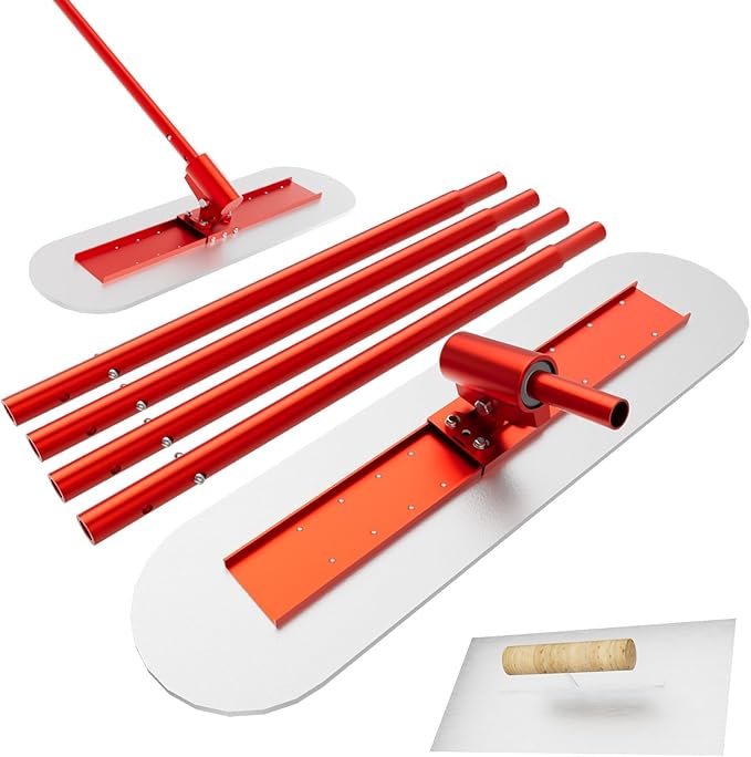 Bull Float Concrete Tools節?8?쇺쇒?2?쇺?Stainless Steel Concrete Float with 4 Combinable Handles節쏞oncrete Bull Float with Trowel節쏞oncrete Bull Float Kit for Concrete Finishing