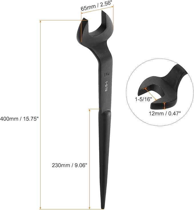 HARFINGTON Single Open End Spanner Wrench 1-5/16-inch 15 Degree Angle Single Open End SAE Construction Spanner Wrenches with 60째Offset Handle for Automotive Mechanical Maintenance