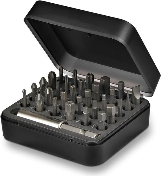 31in1 S2 Steel Screwdriver Bit Set with 1/4" Magnetic Bit Holder, Mini EDC Tool, for 1/4" hex shank screwdriver, bit holder, power tool, hand tool