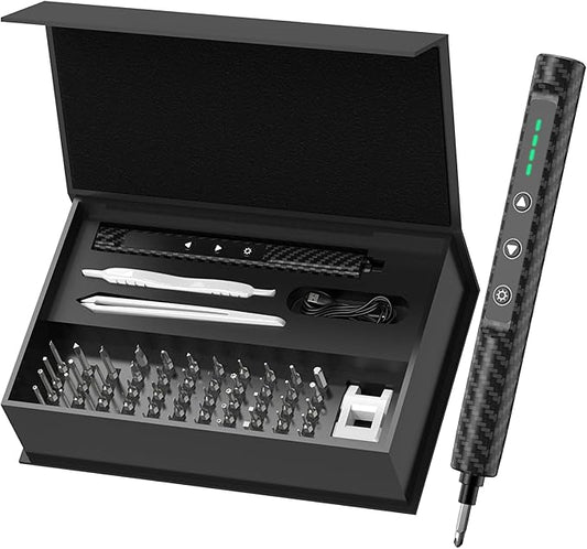 56 in 1 Precision Mini Electric Screwdriver Set, Cordless & Rechargeable Kit with 52 S2 Magnetic Bits for Electronics Repair, Phone, Laptop, Glasses, PC Building