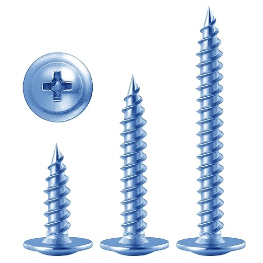 (200 pcs) Wensilon #10횞1" Phillips Truss Head Wood Screws Galvanized Iron Quick Metal Self Tapping