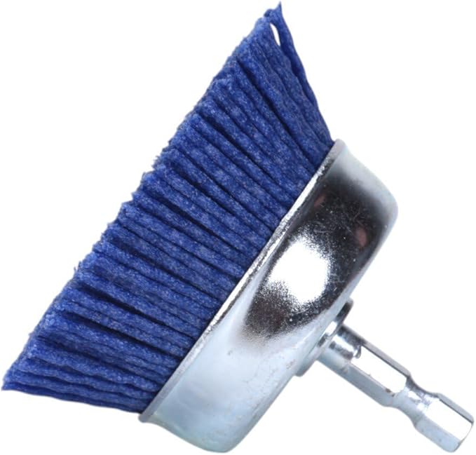 Century Drill & Tool 77233 3" Fine Nylon End Brush, 150 Grit, 1/4" Quick Change Shank, 4,500 RPM - Nylon Bristles for Metal, Wood, Plastic, Masonry