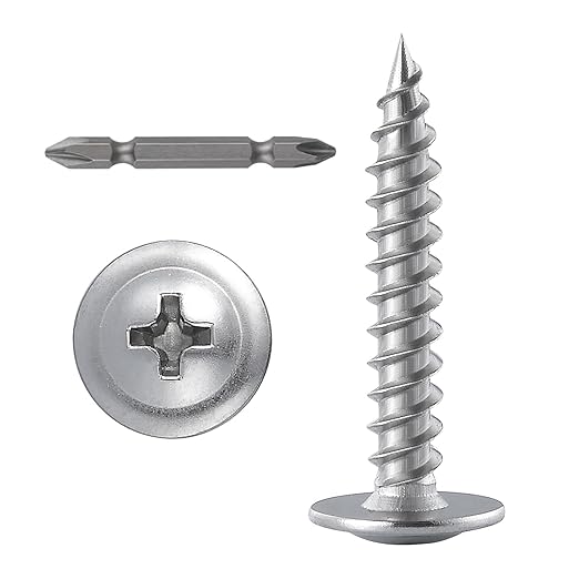 (200 pcs)#8횞1-1/4" Phillips Truss Head Wood Screws Stainless Steel 410 Quick Metal Self Tapping
