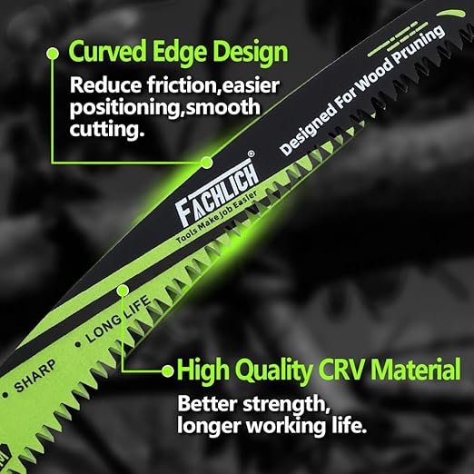 Japanese Teeth Reciprocating Saw Blade 9Inch - Saber Saw Blades Wood Pruning, 1pc Curved Edge 6TPI for Tree Trimming, Wood/PVC Pipe Cutting, Cr-V Sabre Blades