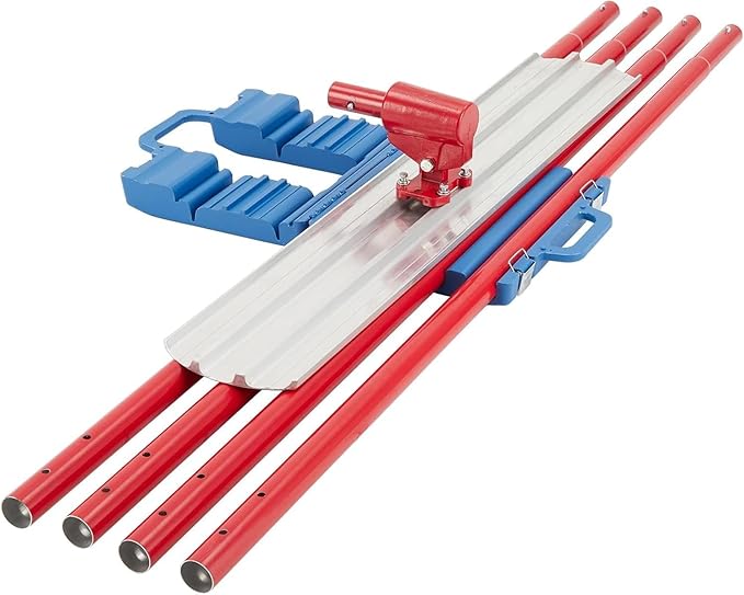 36"x8" Bull Float Kit, Aluminum Magnesium Alloy Concrete Float with Adjustable Bracket, 4 Handles & Carrying Case, Round End Finishing Tool Cement Tool