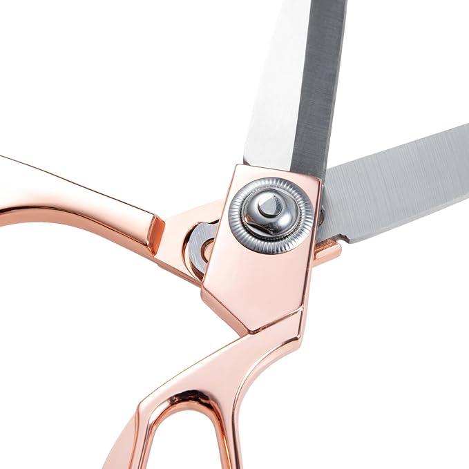 Rose Gold 8" Sharp Tailor Scissors Leather Fabric Scissors Stainless Steel Professional Heavy Duty Clothing Dressmaking Shears Tailor Sewing Fabric Craft Cutting