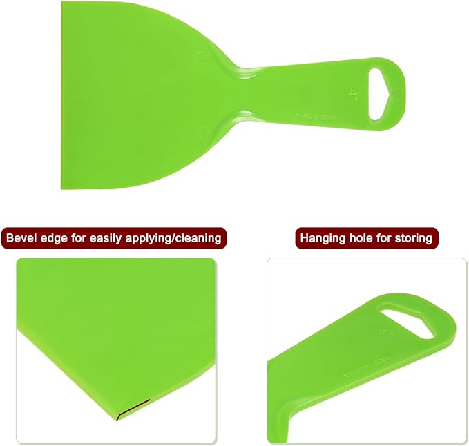 HARFINGTON 10pcs Putty Scraper 4" Flexible Plastic Putty Knives for Taping Drywall Spreading Painting Wall Scratching