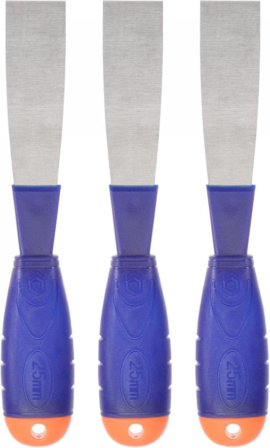 uxcell Putty Knife 1" Carbon Steel Scraper PP Handle for Spreading Drywall, Taping 3Pcs