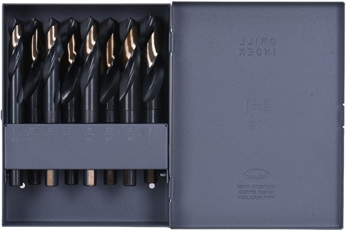 Century Drill & Tool, 44408, 8 PC Set,Silver & Deming,High Speed Drills, Cobalt Steel