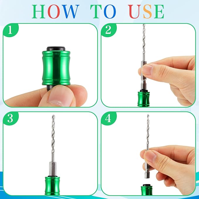 Gisafai 24 Pcs 1/4 Inch Bit Holder Keychain Hex Shank Aluminum Alloy Screwdriver Bits Holder Extension Bar Keychain Screw Adapter Drill Change Handheld Portable(Multicolor)