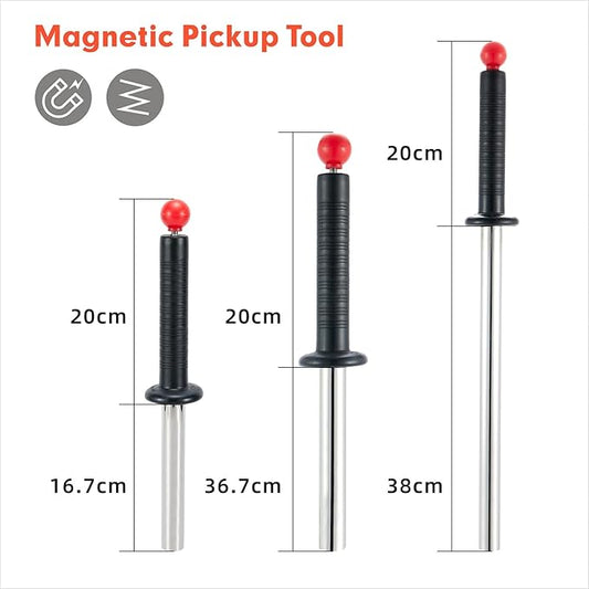 Magnetic Pickup Tool That Can Safely Retrieve Nails, Screws, and Metal Objects Through Sturdy Objects, and Clean Iron Filings (15 inches)