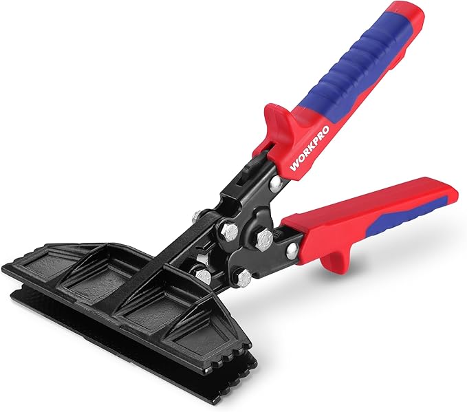 WORKPRO 6-Inch Sheet Metal Bender & Hand Seamer Tool, Heavy-Duty Steel Sheet Metal Brake Pliers for Bending, Seaming, Flattening with Ergonomic Handle and Smooth Jaw