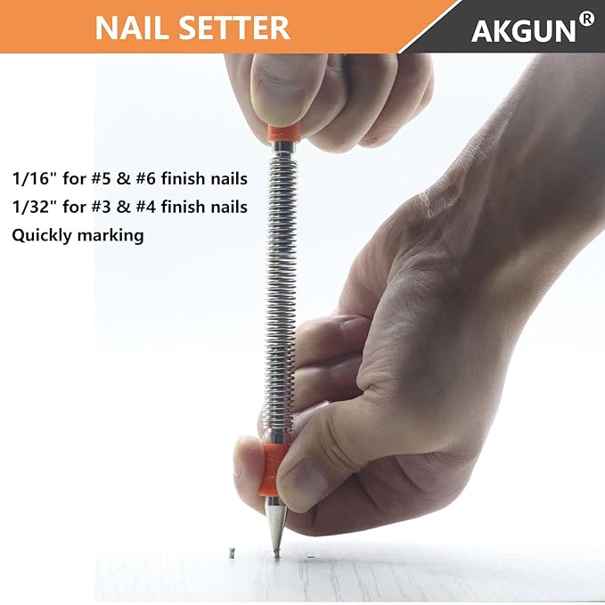 2-Piece Dual Head Nail Setter and Door Hinge Pin Remover Tool Set, Combination 1/32" and 1/16" Nail Set, Hammerless Paint Pro Pak 2 Piece Tool Set