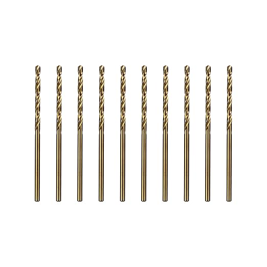 SALI Cobalt Drill Bit Set, 10Pcs 5/64" M35 High Speed Steel Jobber Length Drill Bit Kit for Hardened Metal, Stainless Steel, Cast Iron, Wood and Plastic, with Index Storage Case