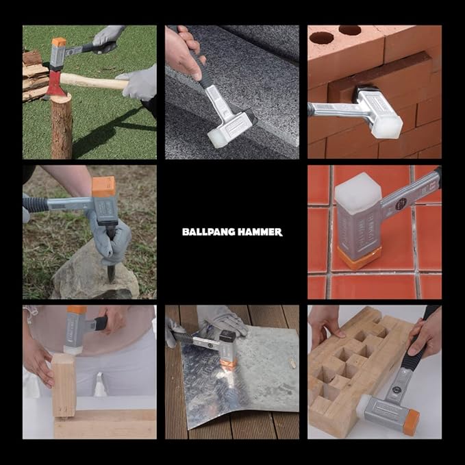 All in One Ball Pang Hammer which a Head can be Changed and has a Ball Bearing with a Exclusive Tool & Fiberglass Handle, Multi Purpose Hammer