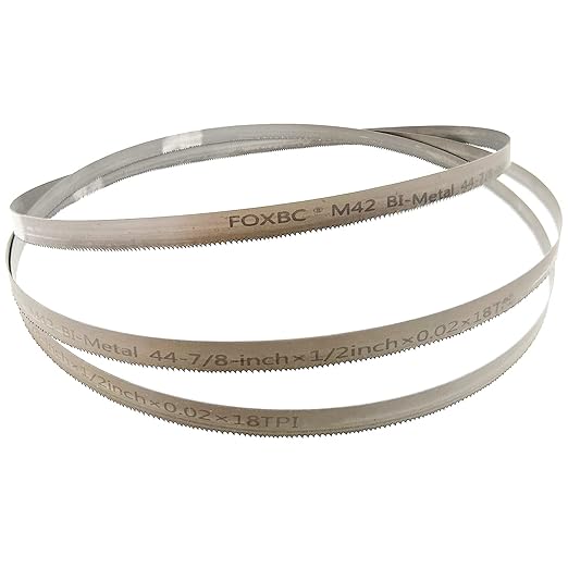 FOXBC 44-7/8-inch Bandsaw Blades 18 TPI, 44-7/8" x 1/2" x .020" 18 TPI, Replacement for DeWalt DW3983 DCS374B, Milwaukee 48-39-0521 Portable Band Saw Blades, 3-Pack
