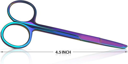 Stitch Scissors 4.5" Rainbow - Precision Suture Removal Scissors with Hook, Multicolor Suture Tool for DIY Enthusiasts and Crafters