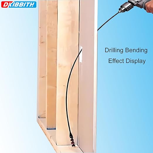 DKIBBITH Flexible Installer Drill Bit for Pulling Wires Through Walls Ceilings and Sidewalks,54-Inch Long, 1-1/4-Inch Auger with a Fish Eye Hole and Screw Point, 1/4" 3-Flat Anti-Slip Shank.