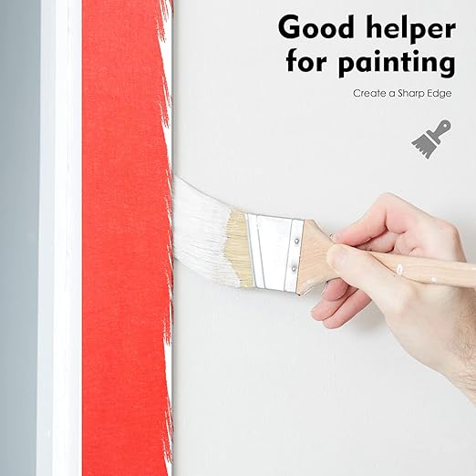 KIWIHUB Red Painters Tape,1??x 60 Yds x 5 Rolls (300 Yards Total) - Medium Adhesive Masking Tape for Painting,Labeling,DIY Crafting,Decoration and School Works