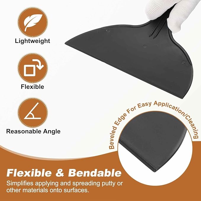 HARFINGTON 10pcs Putty Knife Scraper 8" Width Flexible Plastic Putty Knife Paint Scraper Tool for Taping Drywall Spreading Painting Wall Scratching Black