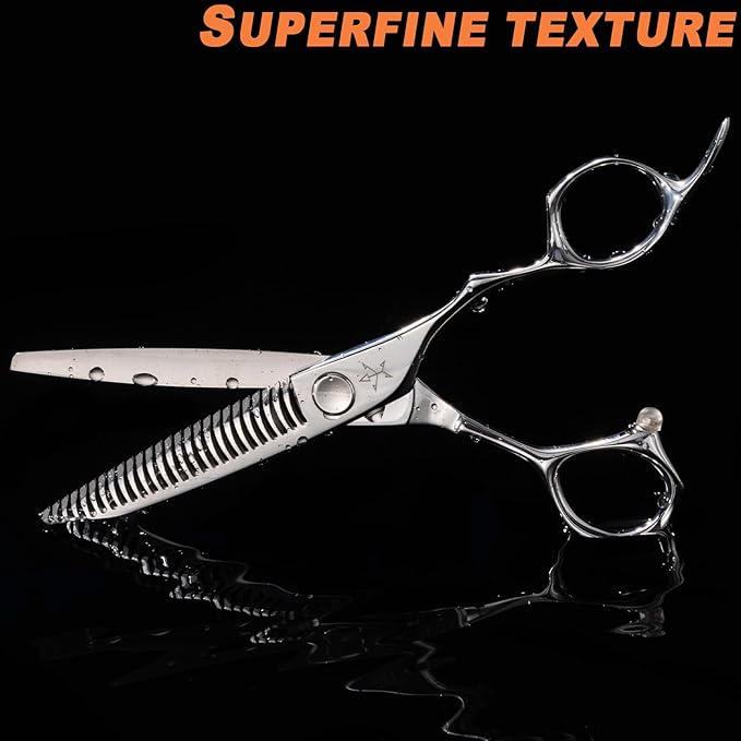 High-end Professional Hair Cut Thinning Scissors Hair Cutting Teeth Shears Barber Hairdressing Texturizing Scissor Extremely Very Sharp 6 Inch Stainless Steel Alloy For Men Women Salon& Home