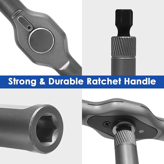 24 in 1 Magnetic Ratchet Screwdriver Set, DIY Magnetic Screwdriver Set with Detachable Handle&Multi-Bit, Portable Screwdriver Kit Precision Repair Tool for Furniture, Computer, Bicycle, Electronics