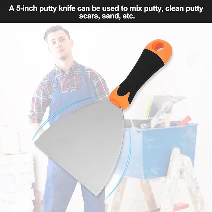 3-Piece Spackle Knife Set: 2", 3"竊똞nd 5" Professional Putty Knives - Paint Scraper and Drywall Tools for Wall Repair-WEGAZ