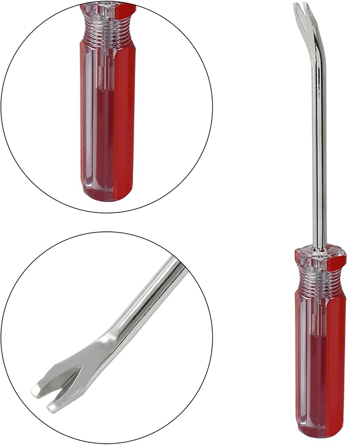 3 Pcs Tack Lifter Nail Puller, Elbow Head V Tip Nail Staple Rivet Tack Puller Screwdriver Tool, Length: 7.4"