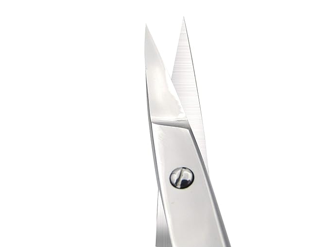 Eyebrow Scissors & Small Cuticle Scissors, 3.7 Inches ??Curved Blade Manicure TSA Scissors, Stainless Steel for Eyelashes, Facial Hair, Pubic Hair, Men?셲 Moustache & Beard