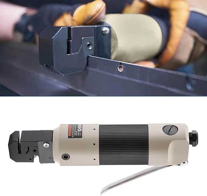 Pneumatic Straight Punch Flange Tool, Auto Body Air Hole Punch and Crimper Flange Tool Sheet Metal Flanging, Car Repair