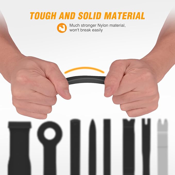 GOOACC 9PCS Auto Trim Removal Tool Kit No-Scratch Tool Kit for Car Audio Dash Window Molding Fastener Remover Tool Kit-Black