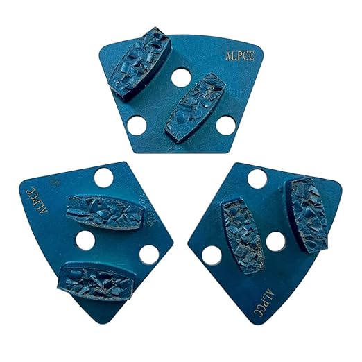 Trapezoidal Diamond Grinding Discs for Iron Horse, Warrior, XtremePolishing & ASL Grinders, Crushed Chip PCDs, Set of 3PCS
