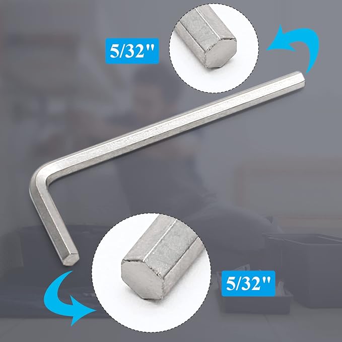 Litoexpe 10 Pieces 5/32" Hex Key Wrench, L Shape Allen Wrench, Chrome Vanadium Steel