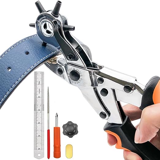Leather Punch Tool for Belts - Leather Hole Punch Tool, Belt Hole Puncher for Leatheres, Belts, Watch, Handbag. Punches Plier for Diameter: 4.5/4/ 3.5/3/ 2.5/ 2mm.